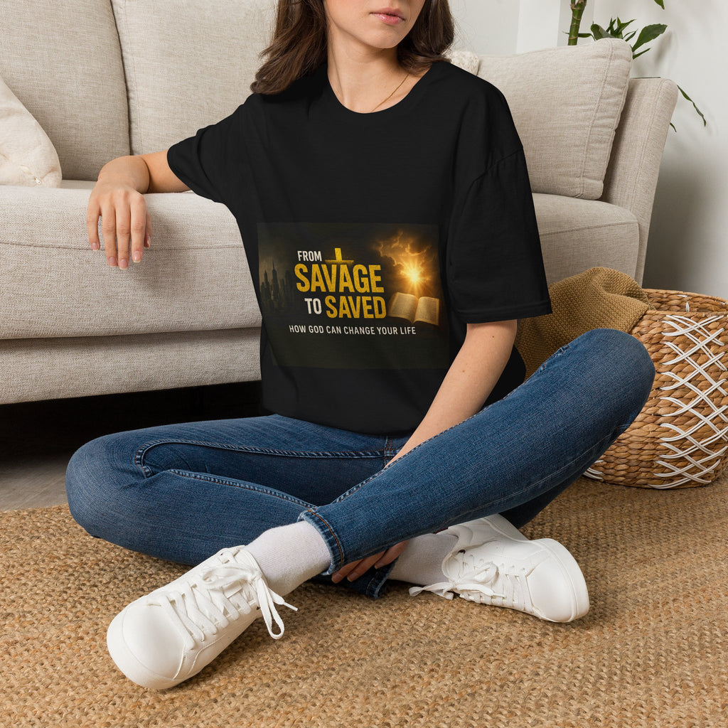 From Savage to Saved T-Shirt — Inspirational Christian Faith Tee