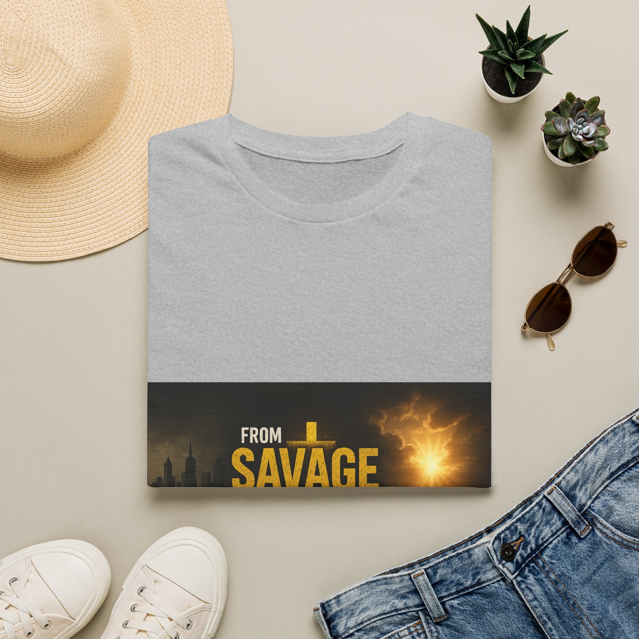 From Savage to Saved T-Shirt — Inspirational Christian Faith Tee