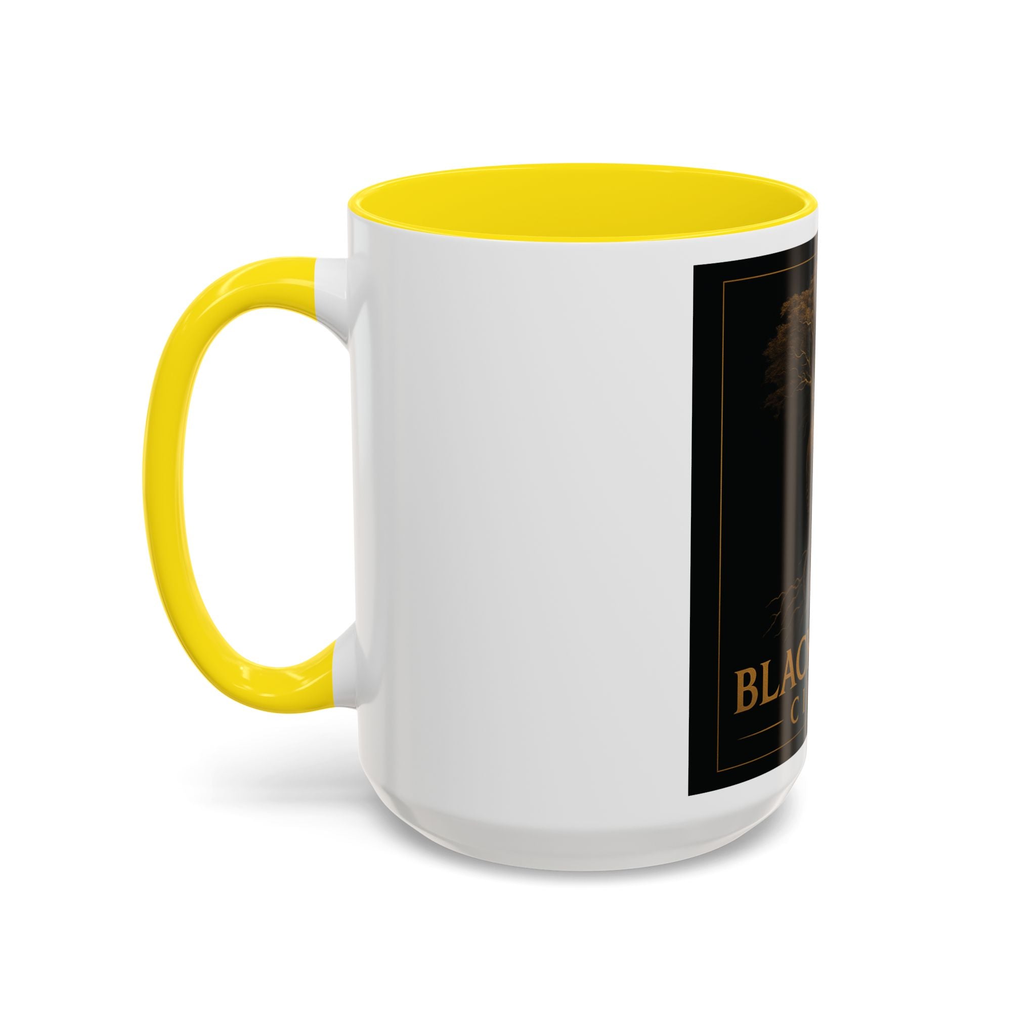 Black Spirit Cinema Accent Coffee Mug — Afrocentric Couple Art (11/15oz)