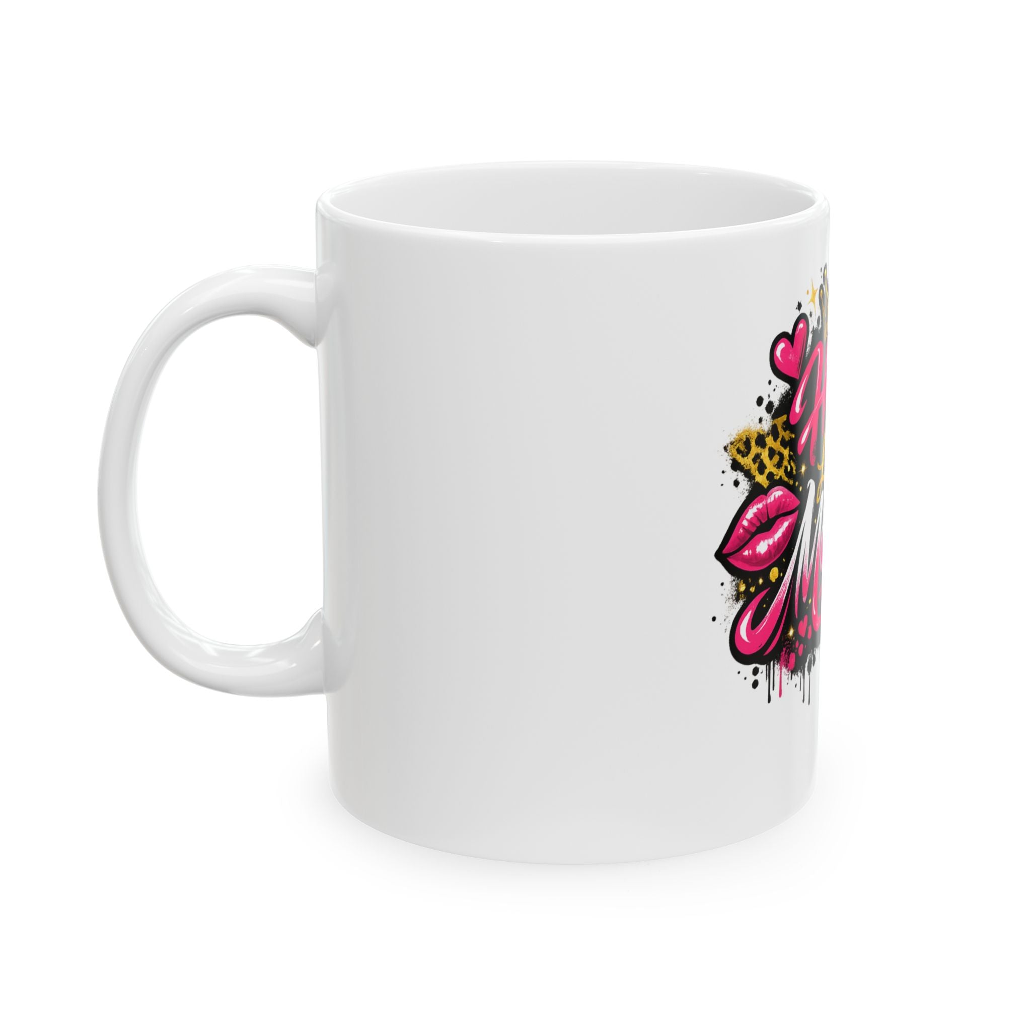 Hey Lil Momma Ceramic Mug — Stylish Leopard Print & Crown Coffee Cup (11oz/15oz)