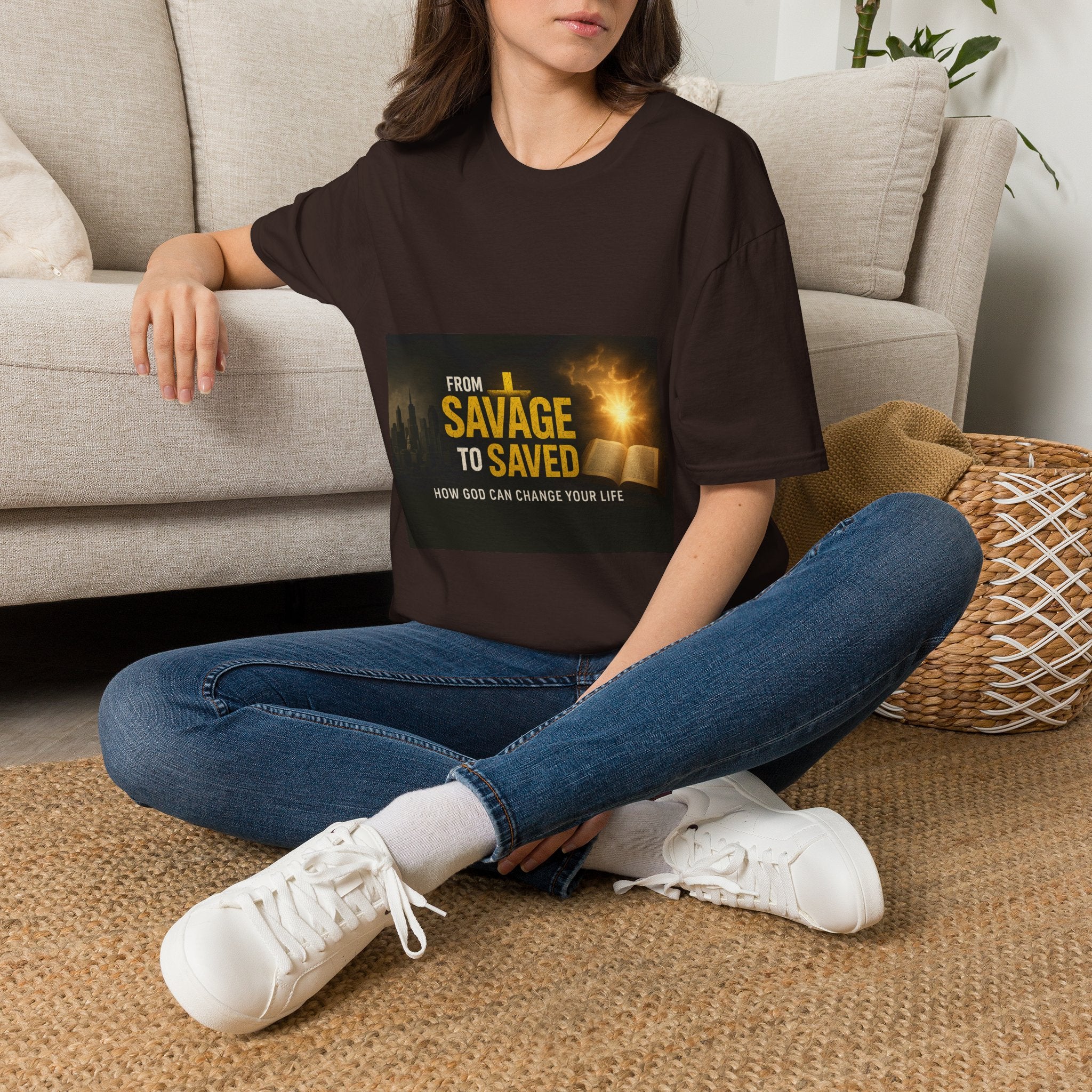 From Savage to Saved T-Shirt — Inspirational Christian Faith Tee