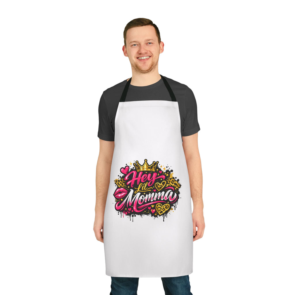 Hey Lil' Momma Apron — Colorful Graffiti Kitchen Apron, Fun Gift for Moms & Cooks