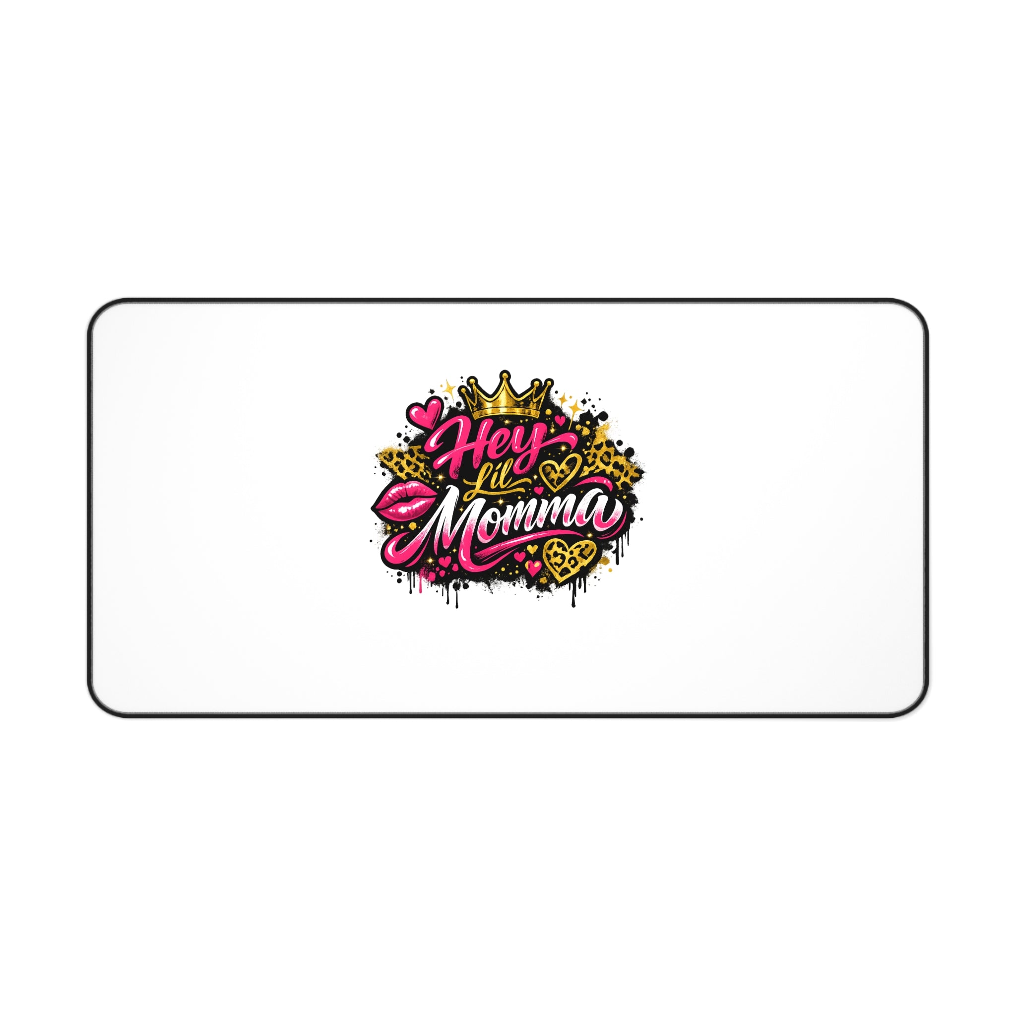 Hey Momma Desk Mat — Bold Retro Pop Art Mouse Pad for Moms