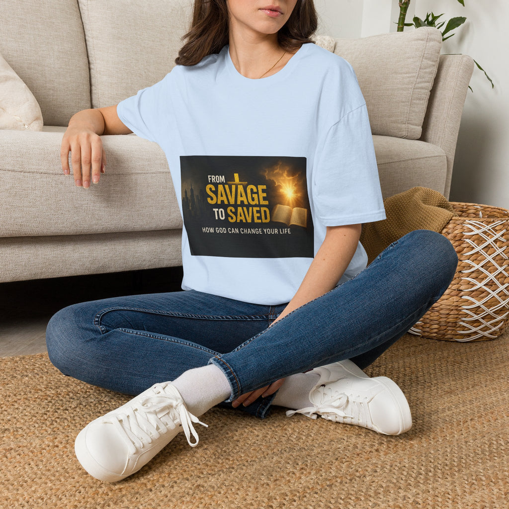 From Savage to Saved T-Shirt — Inspirational Christian Faith Tee