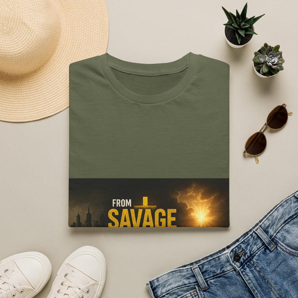 From Savage to Saved T-Shirt — Inspirational Christian Faith Tee