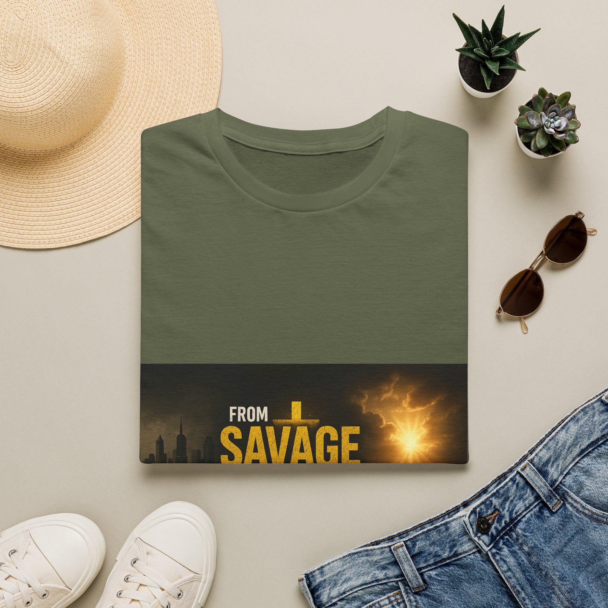 From Savage to Saved T-Shirt — Inspirational Christian Faith Tee