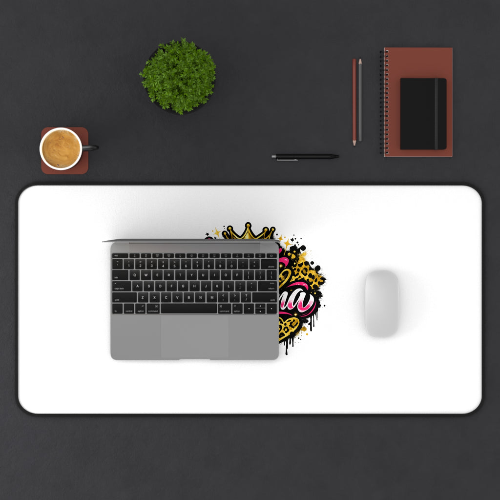 Hey Momma Desk Mat — Bold Retro Pop Art Mouse Pad for Moms