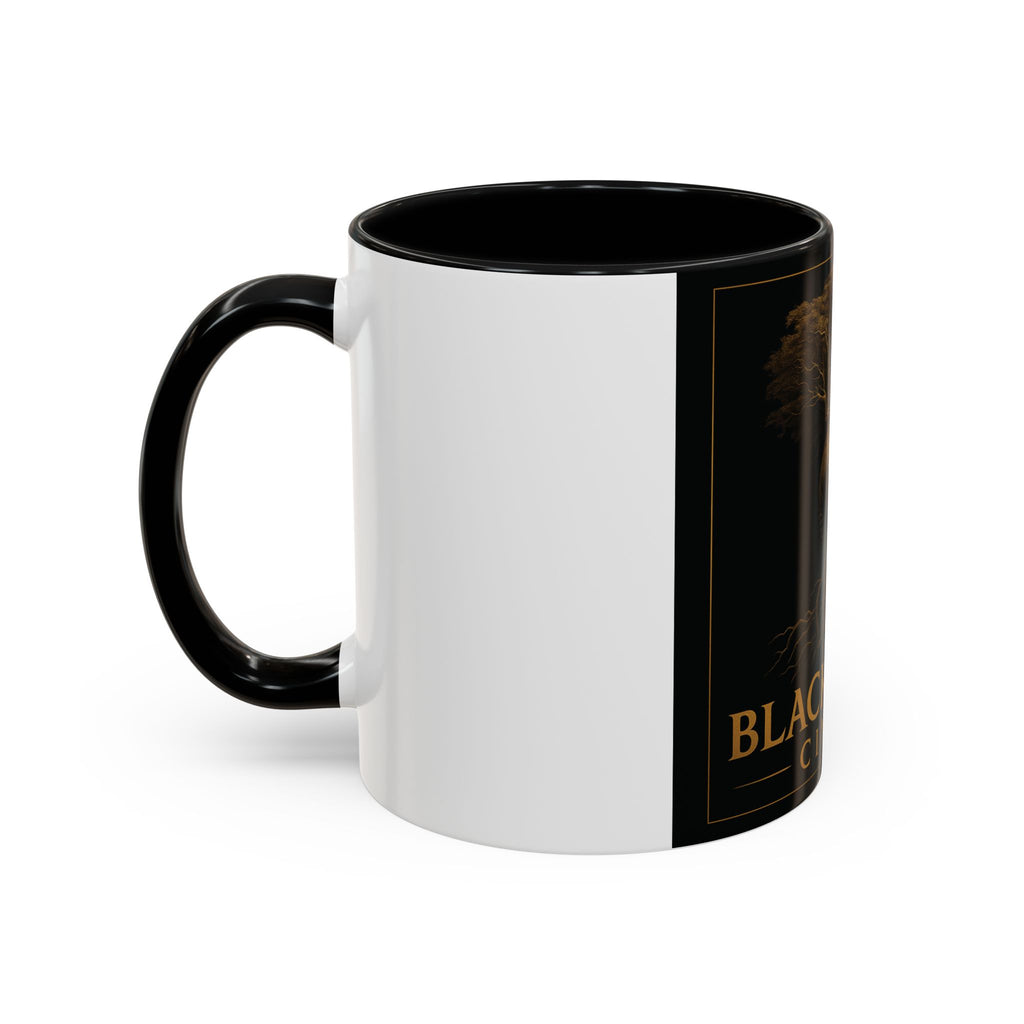 Black Spirit Cinema Accent Coffee Mug — Afrocentric Couple Art (11/15oz)