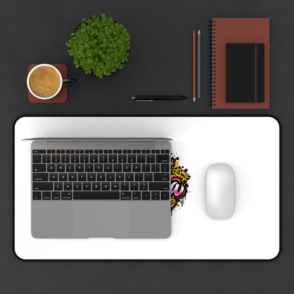 Hey Momma Desk Mat — Bold Retro Pop Art Mouse Pad for Moms