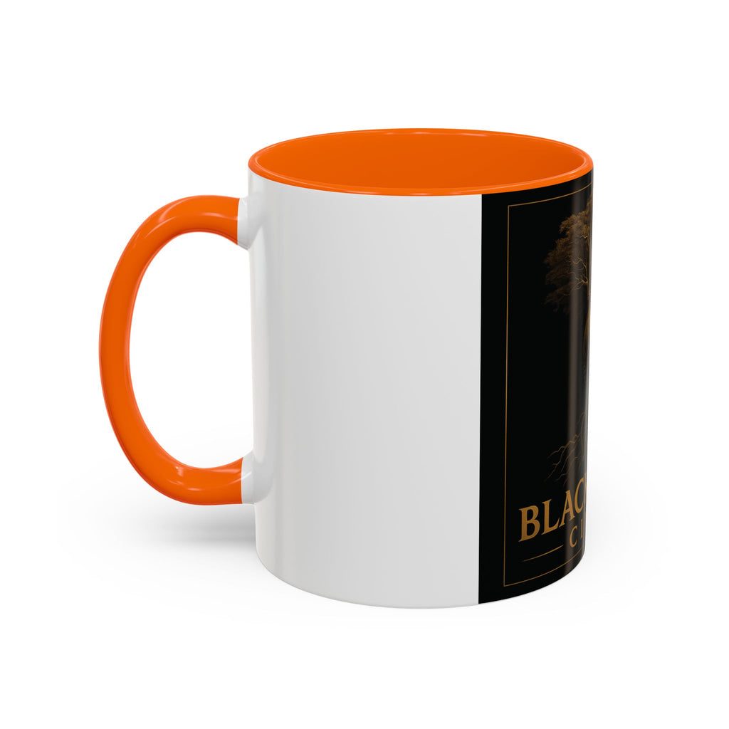 Black Spirit Cinema Accent Coffee Mug — Afrocentric Couple Art (11/15oz)