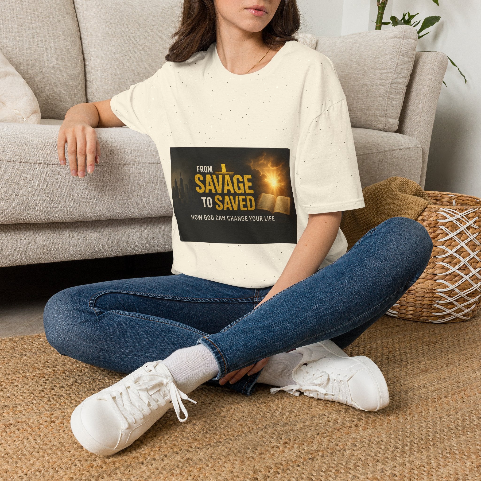 From Savage to Saved T-Shirt — Inspirational Christian Faith Tee