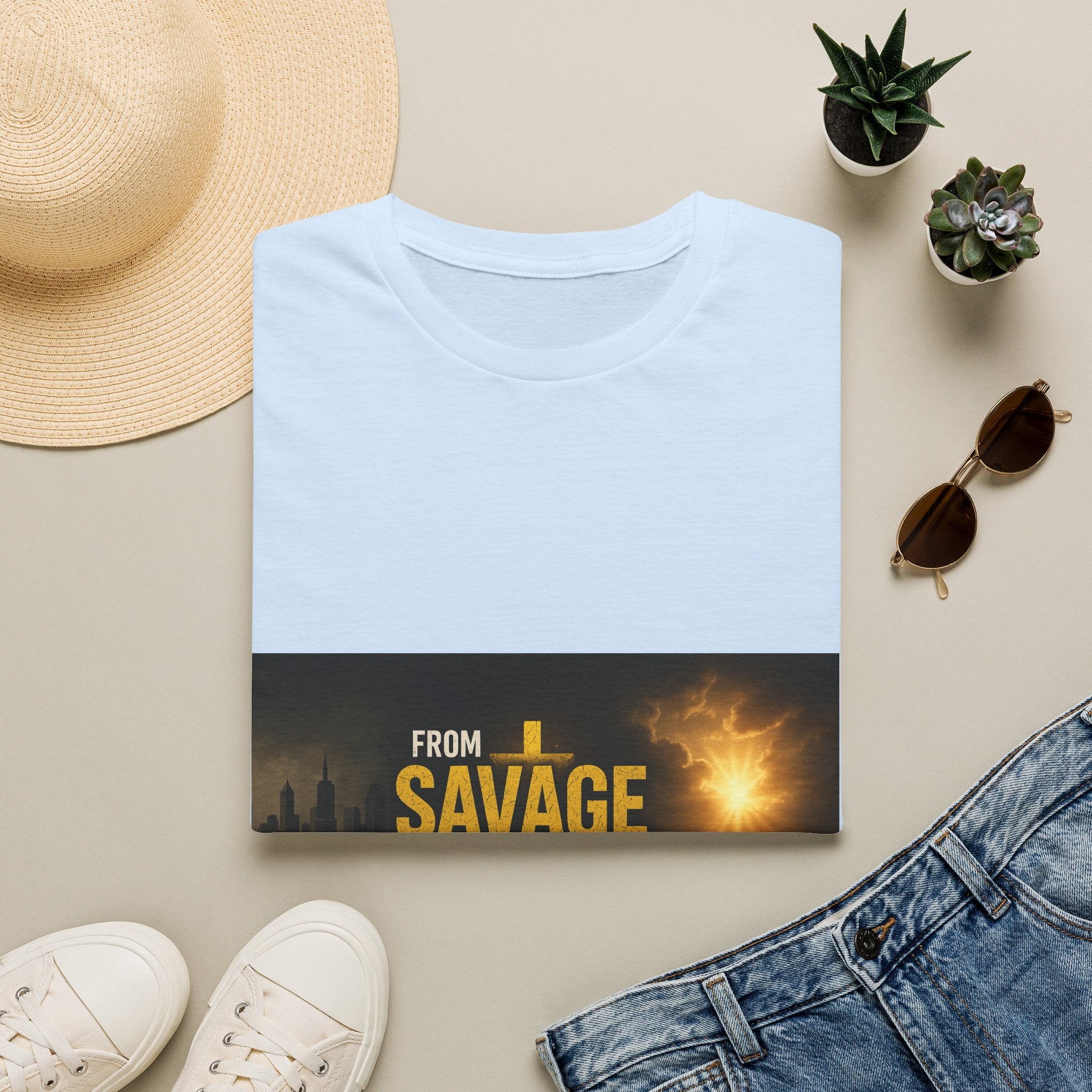 From Savage to Saved T-Shirt — Inspirational Christian Faith Tee