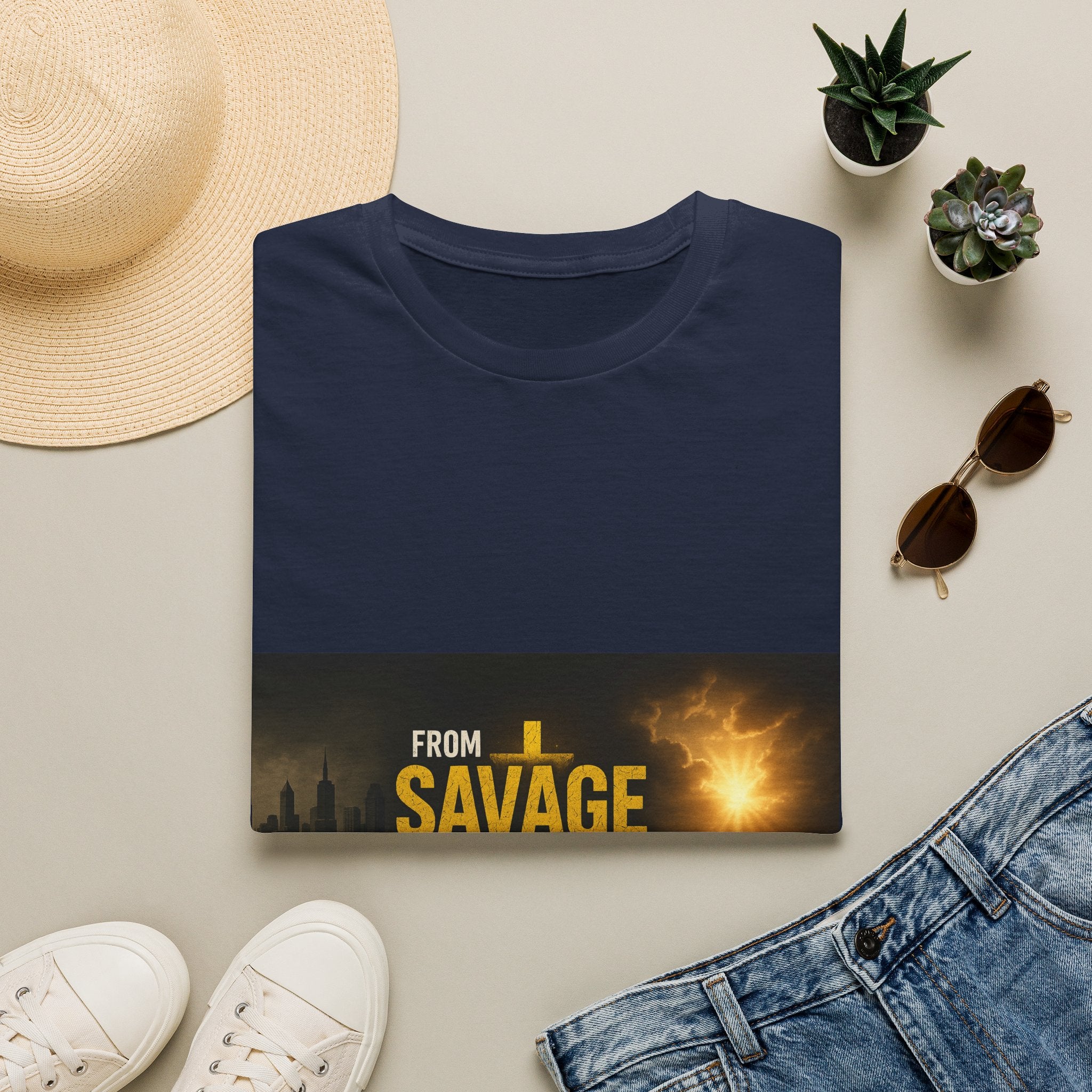 From Savage to Saved T-Shirt — Inspirational Christian Faith Tee