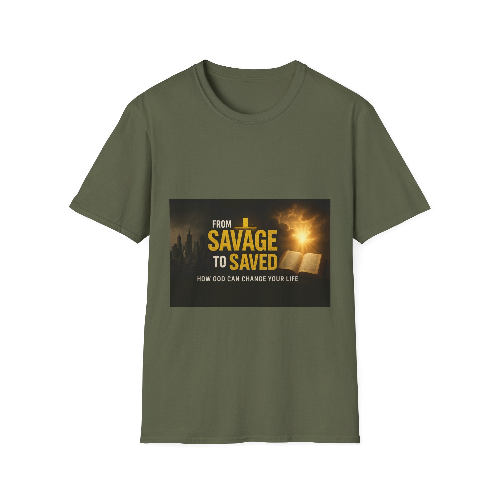From Savage to Saved T-Shirt — Inspirational Christian Faith Tee