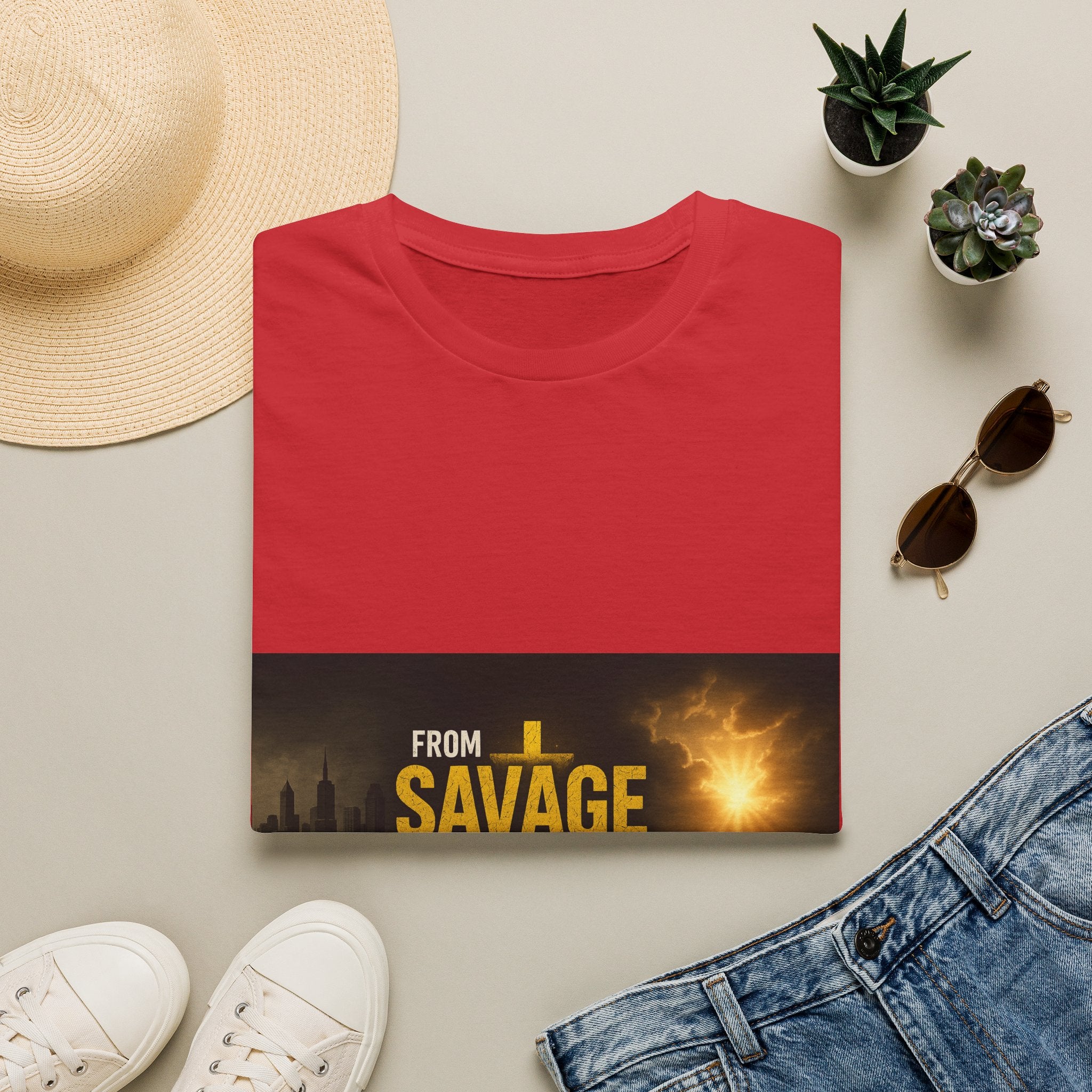 From Savage to Saved T-Shirt — Inspirational Christian Faith Tee