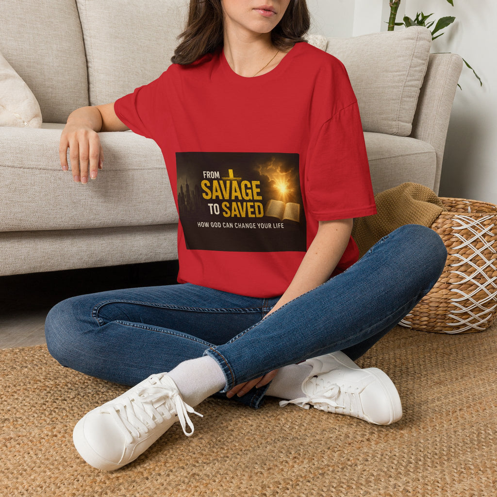 From Savage to Saved T-Shirt — Inspirational Christian Faith Tee