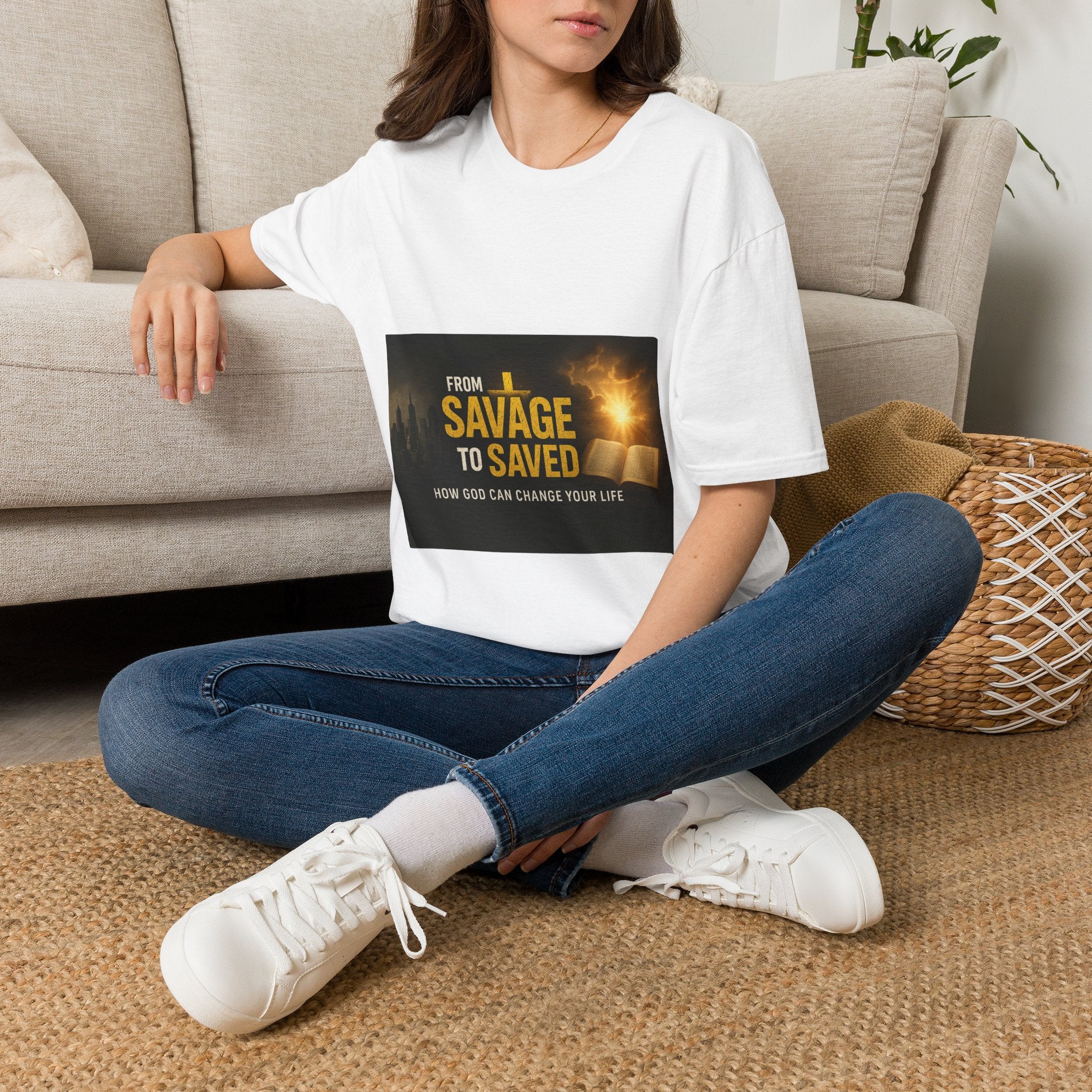 From Savage to Saved T-Shirt — Inspirational Christian Faith Tee