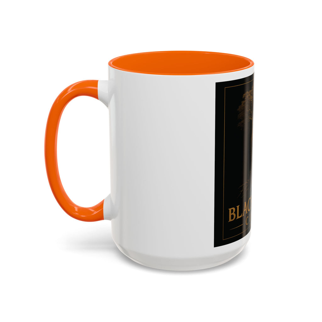Black Spirit Cinema Accent Coffee Mug — Afrocentric Couple Art (11/15oz)