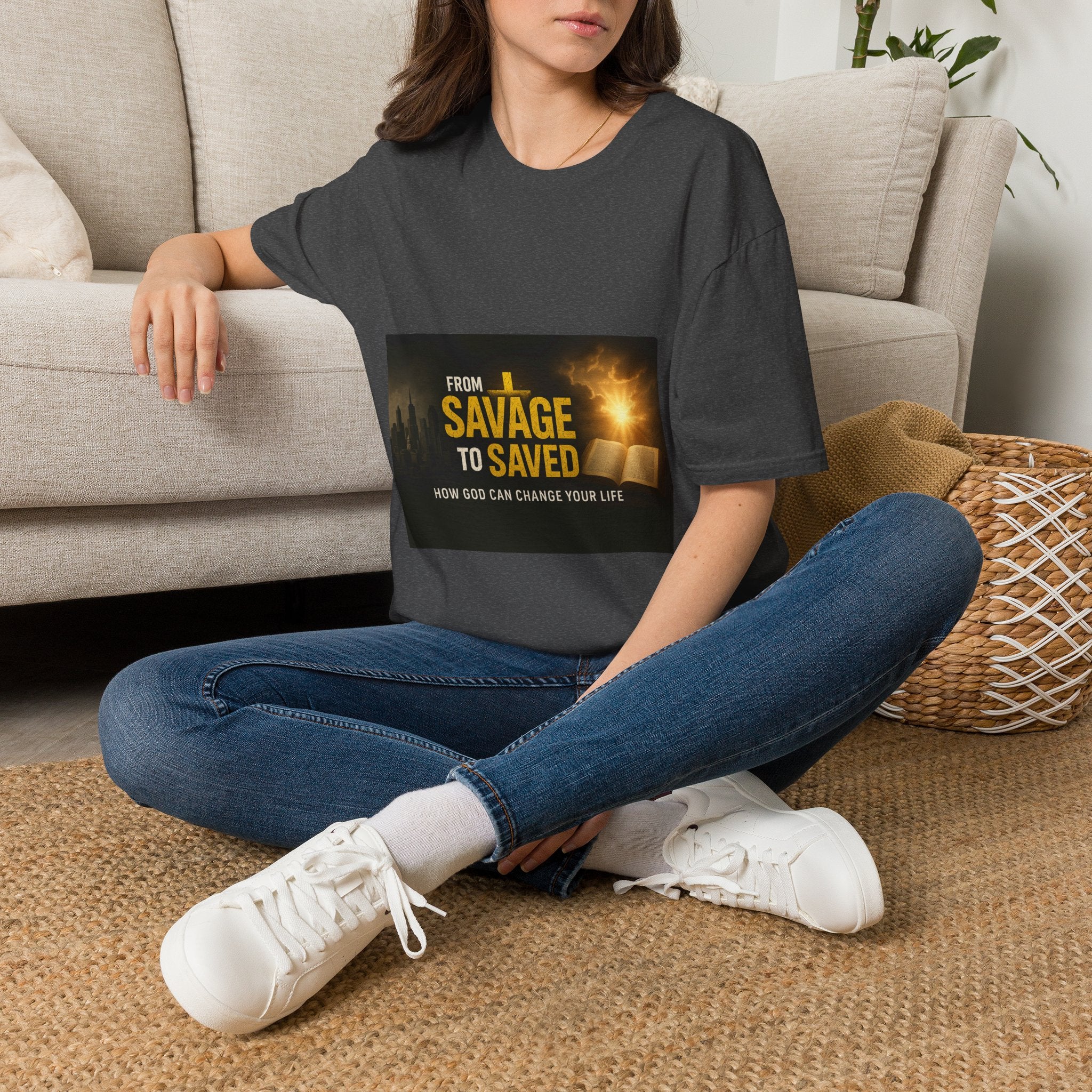 From Savage to Saved T-Shirt — Inspirational Christian Faith Tee