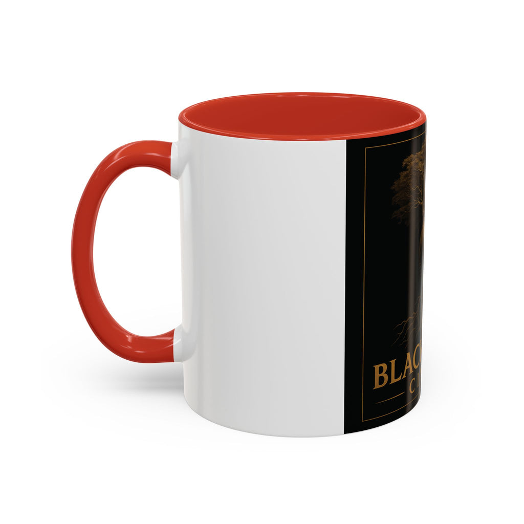 Black Spirit Cinema Accent Coffee Mug — Afrocentric Couple Art (11/15oz)