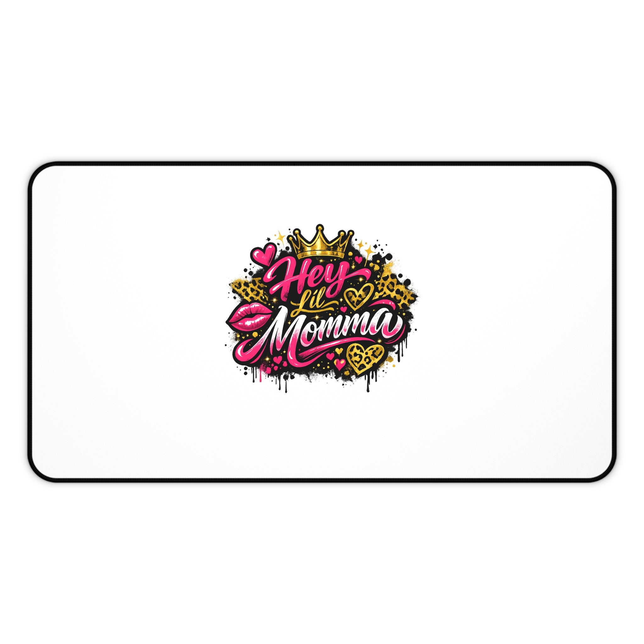 Hey Momma Desk Mat — Bold Retro Pop Art Mouse Pad for Moms