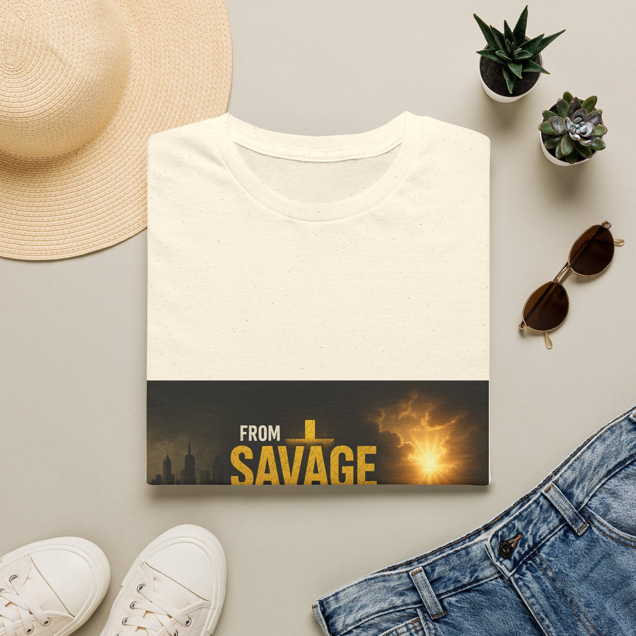 From Savage to Saved T-Shirt — Inspirational Christian Faith Tee