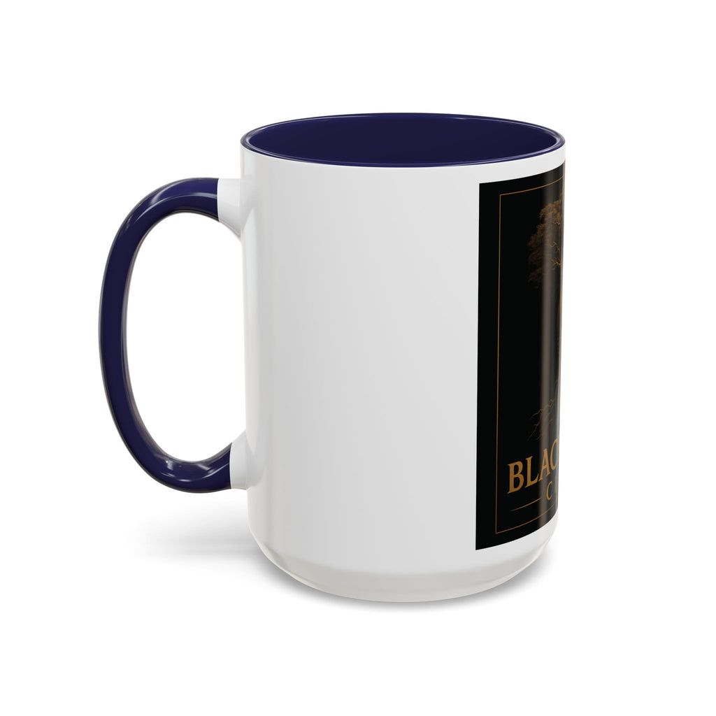 Black Spirit Cinema Accent Coffee Mug — Afrocentric Couple Art (11/15oz)