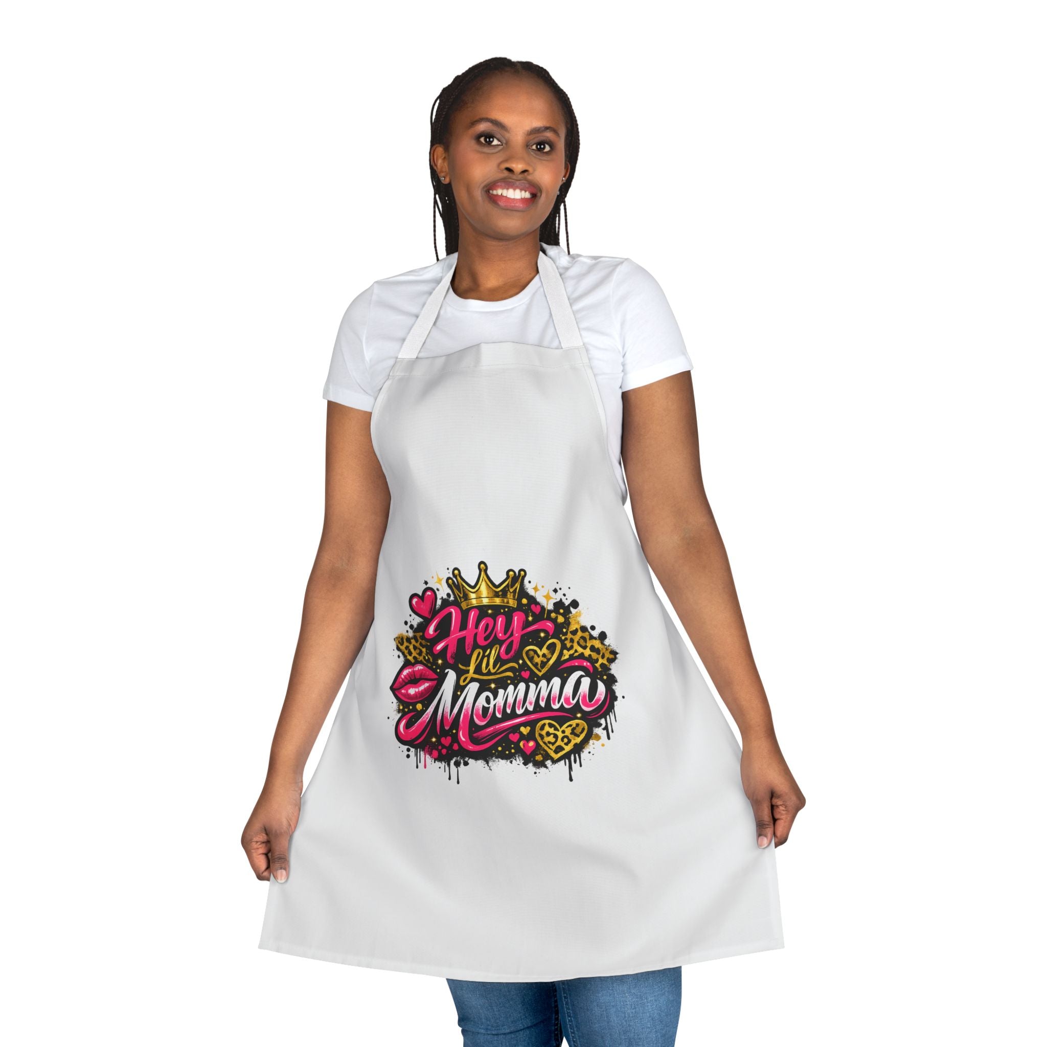 Hey Lil' Momma Apron — Colorful Graffiti Kitchen Apron, Fun Gift for Moms & Cooks