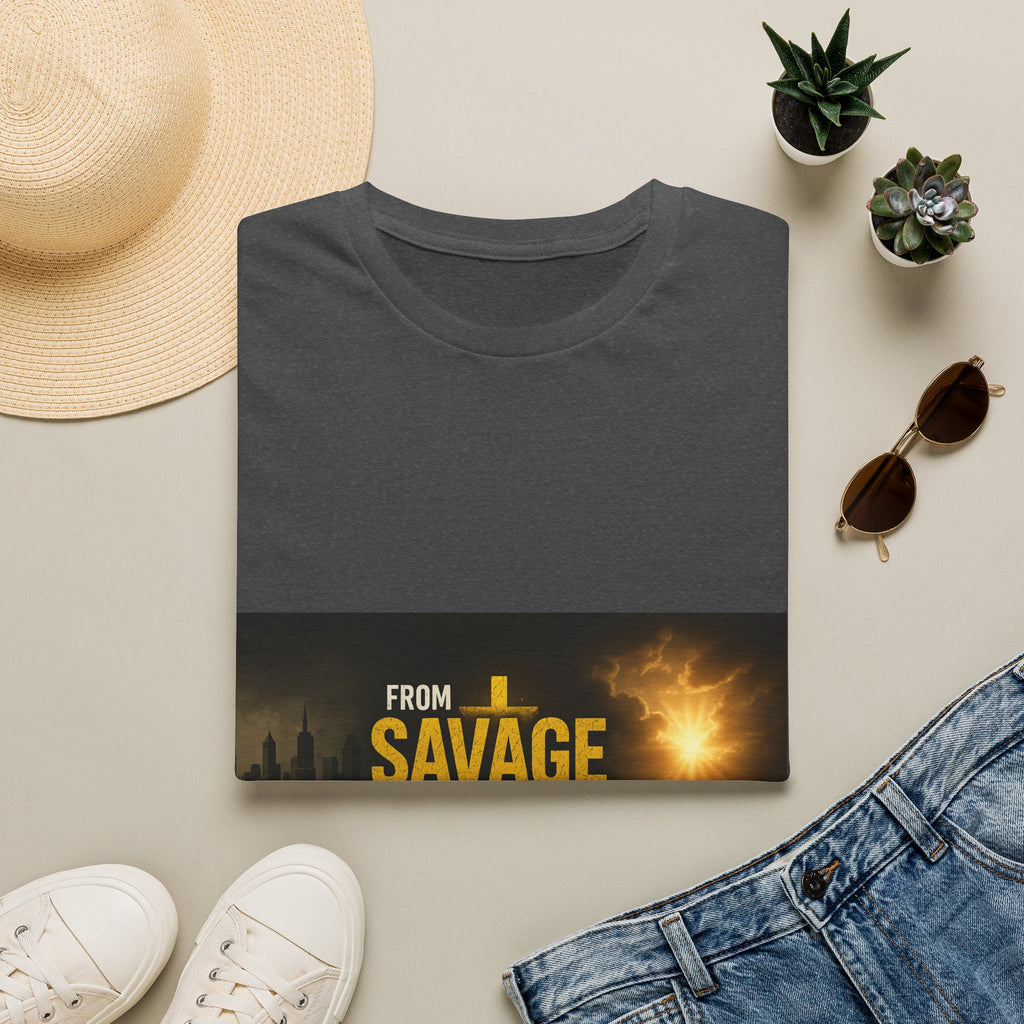 From Savage to Saved T-Shirt — Inspirational Christian Faith Tee
