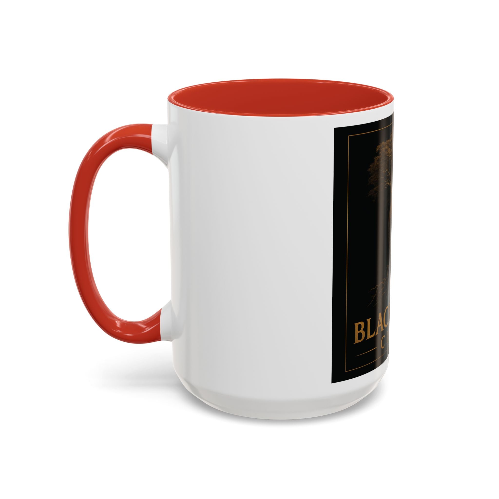 Black Spirit Cinema Accent Coffee Mug — Afrocentric Couple Art (11/15oz)
