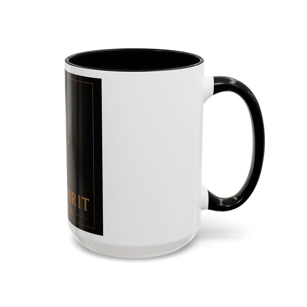 Black Spirit Cinema Accent Coffee Mug — Afrocentric Couple Art (11/15oz)