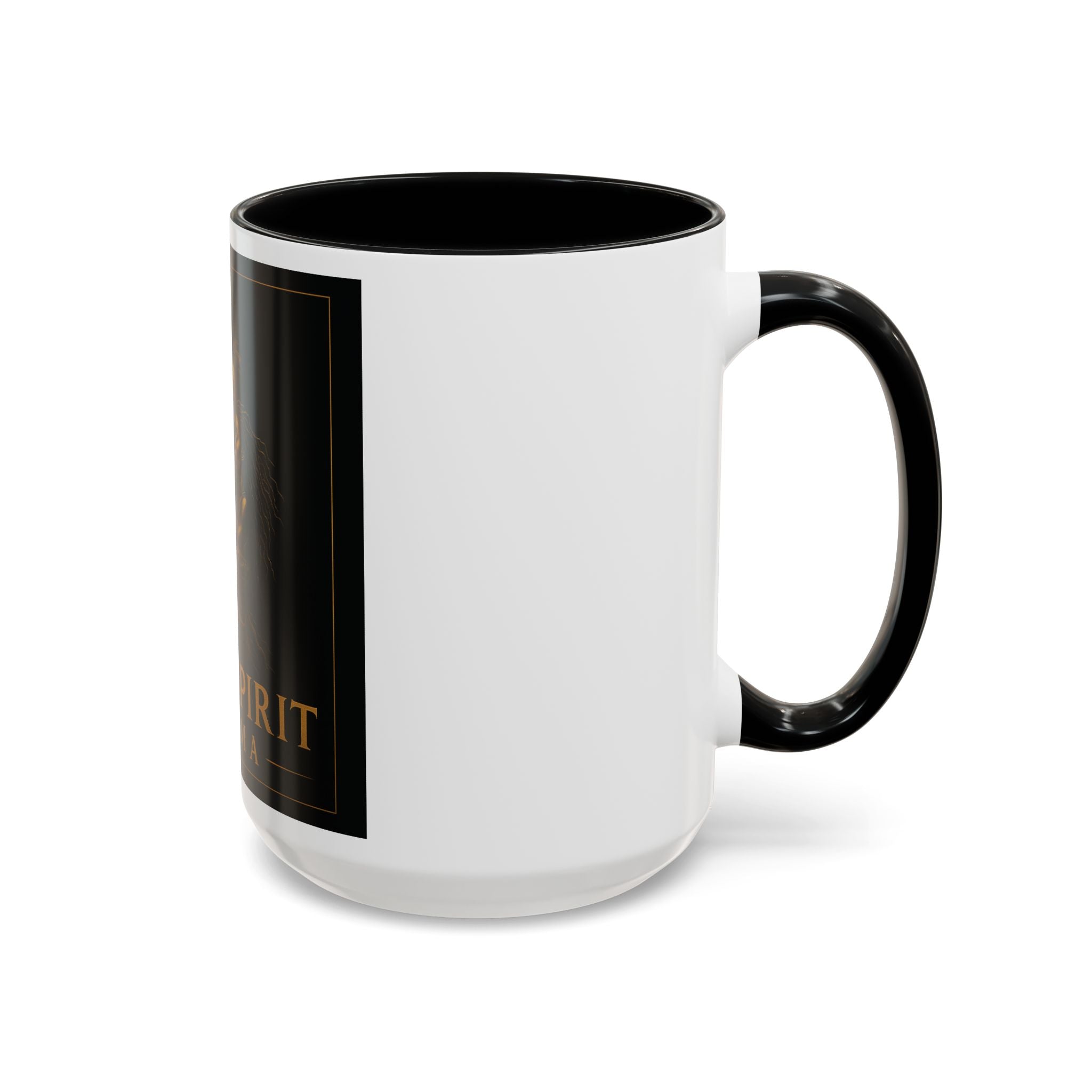 Black Spirit Cinema Accent Coffee Mug — Afrocentric Couple Art (11/15oz)