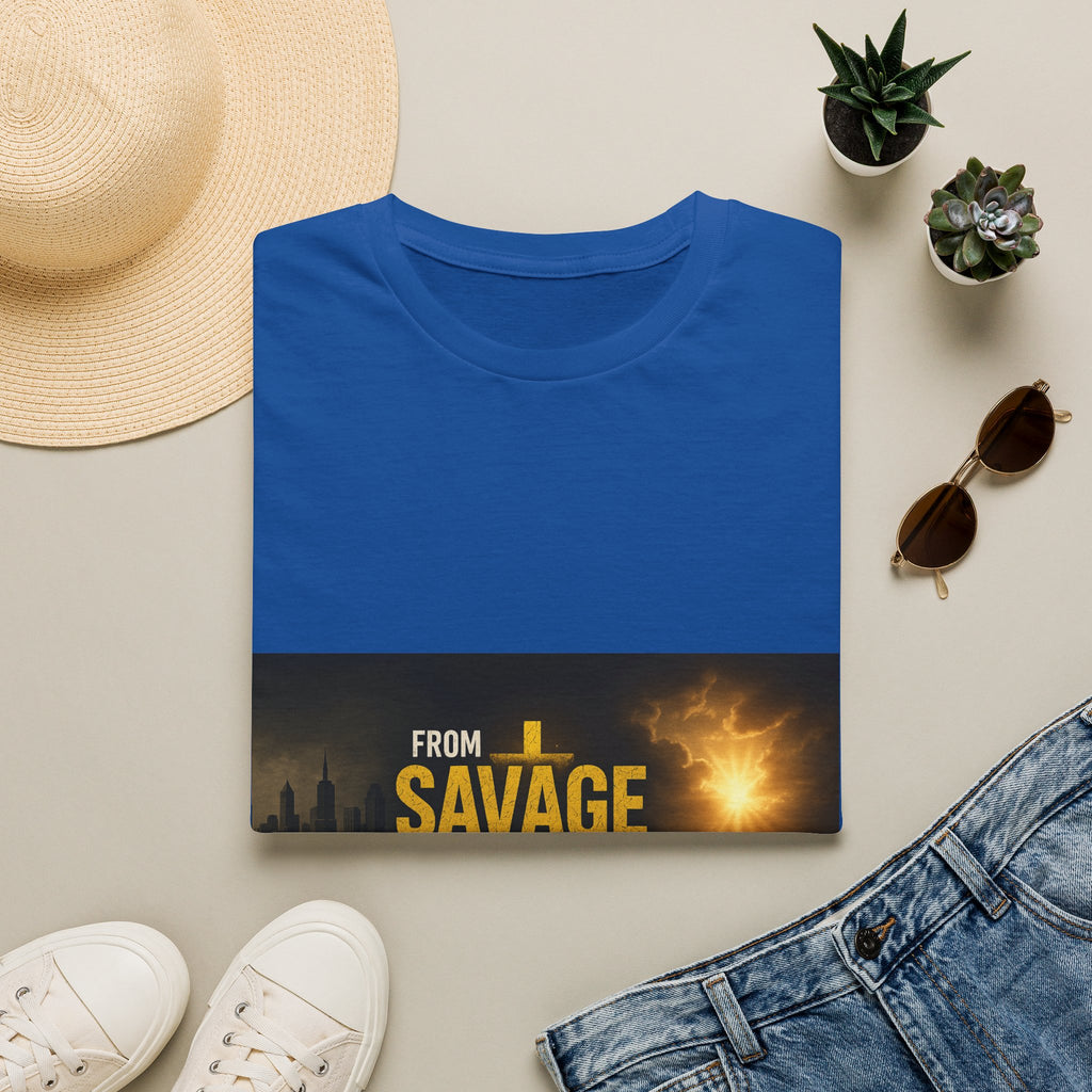 From Savage to Saved T-Shirt — Inspirational Christian Faith Tee