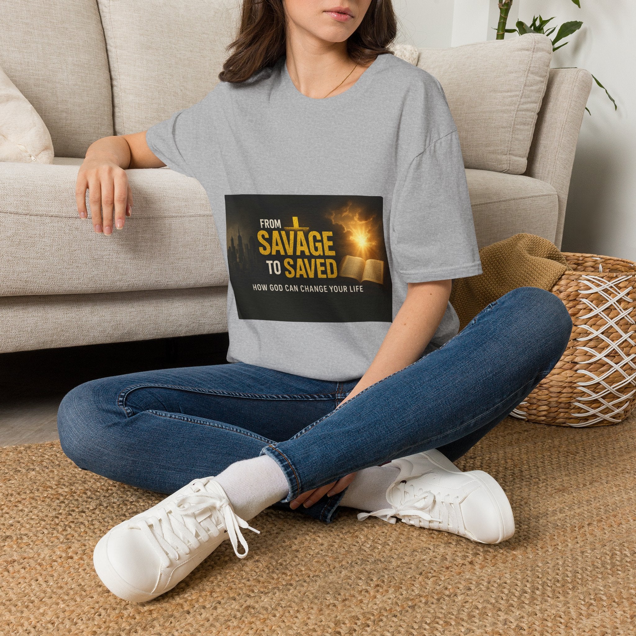 From Savage to Saved T-Shirt — Inspirational Christian Faith Tee