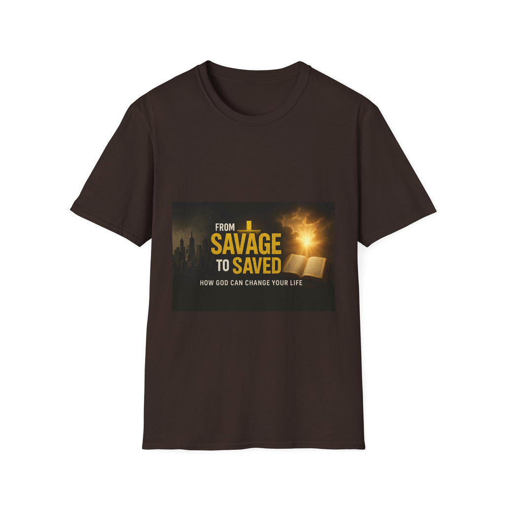 From Savage to Saved T-Shirt — Inspirational Christian Faith Tee