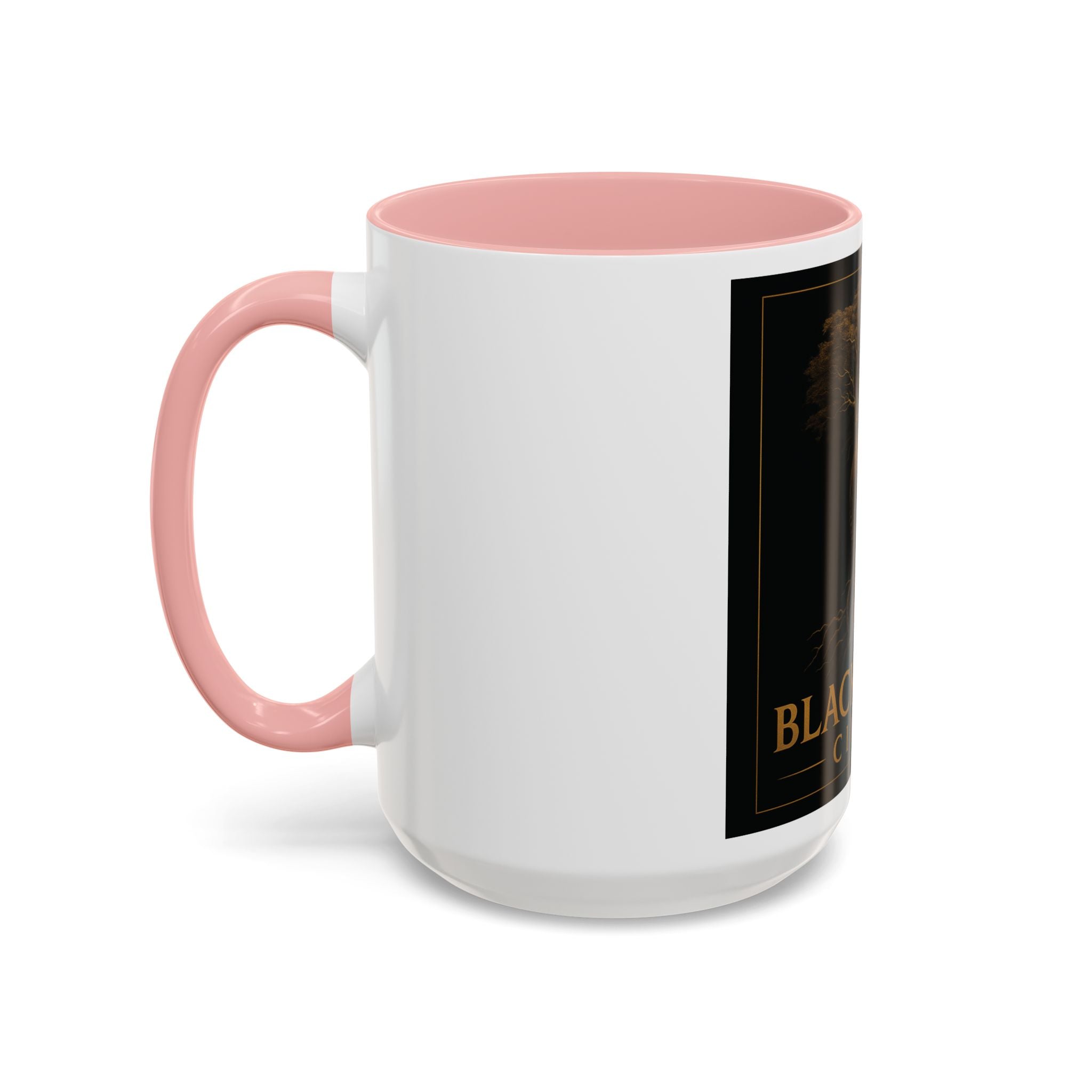 Black Spirit Cinema Accent Coffee Mug — Afrocentric Couple Art (11/15oz)