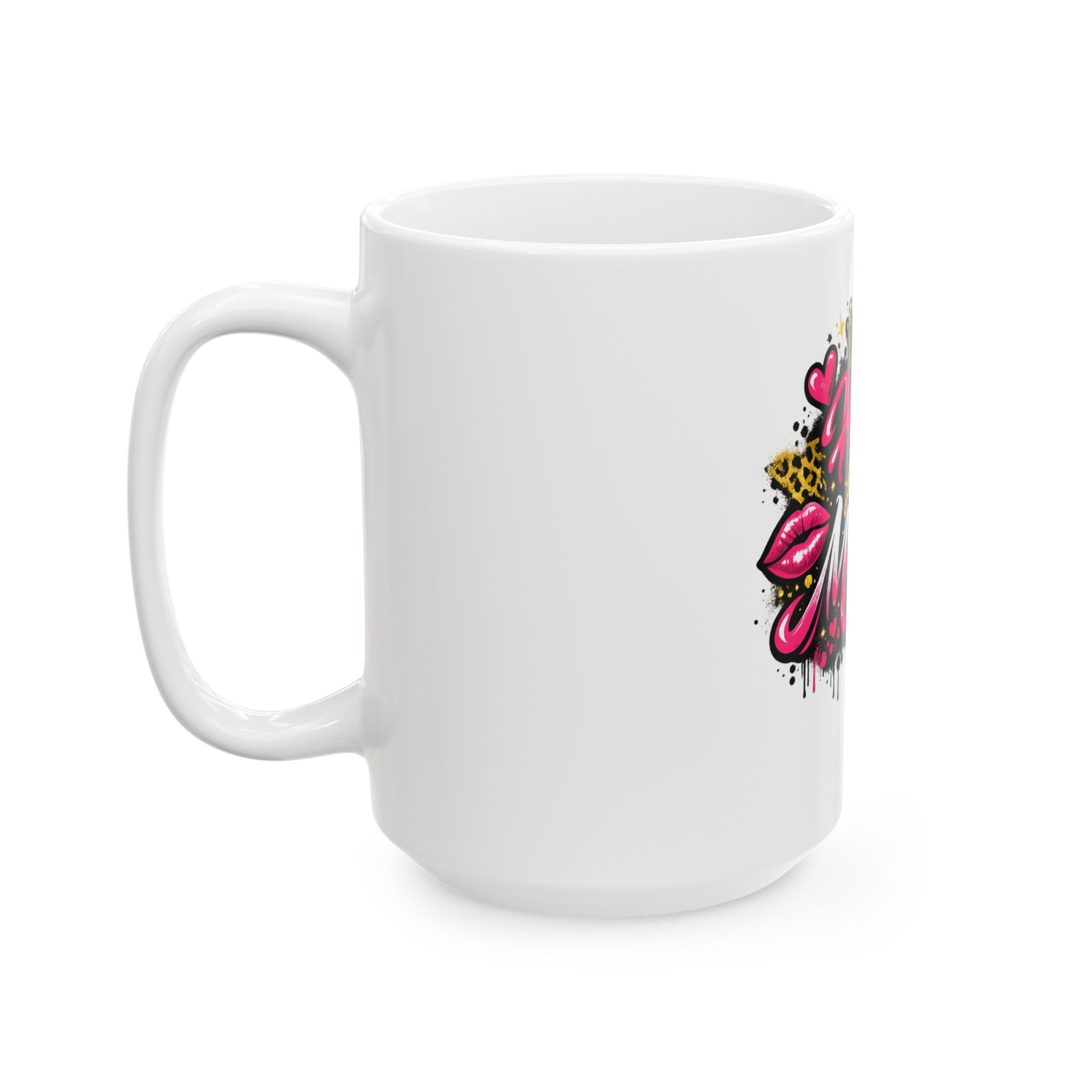 Hey Lil Momma Ceramic Mug — Stylish Leopard Print & Crown Coffee Cup (11oz/15oz)