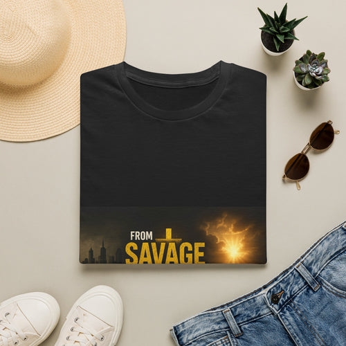 From Savage to Saved T-Shirt — Inspirational Christian Faith Tee