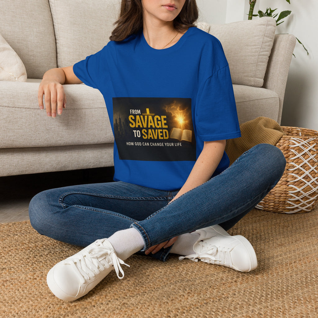 From Savage to Saved T-Shirt — Inspirational Christian Faith Tee