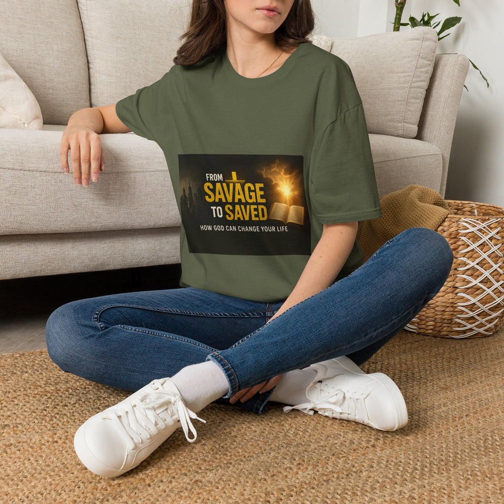 From Savage to Saved T-Shirt — Inspirational Christian Faith Tee