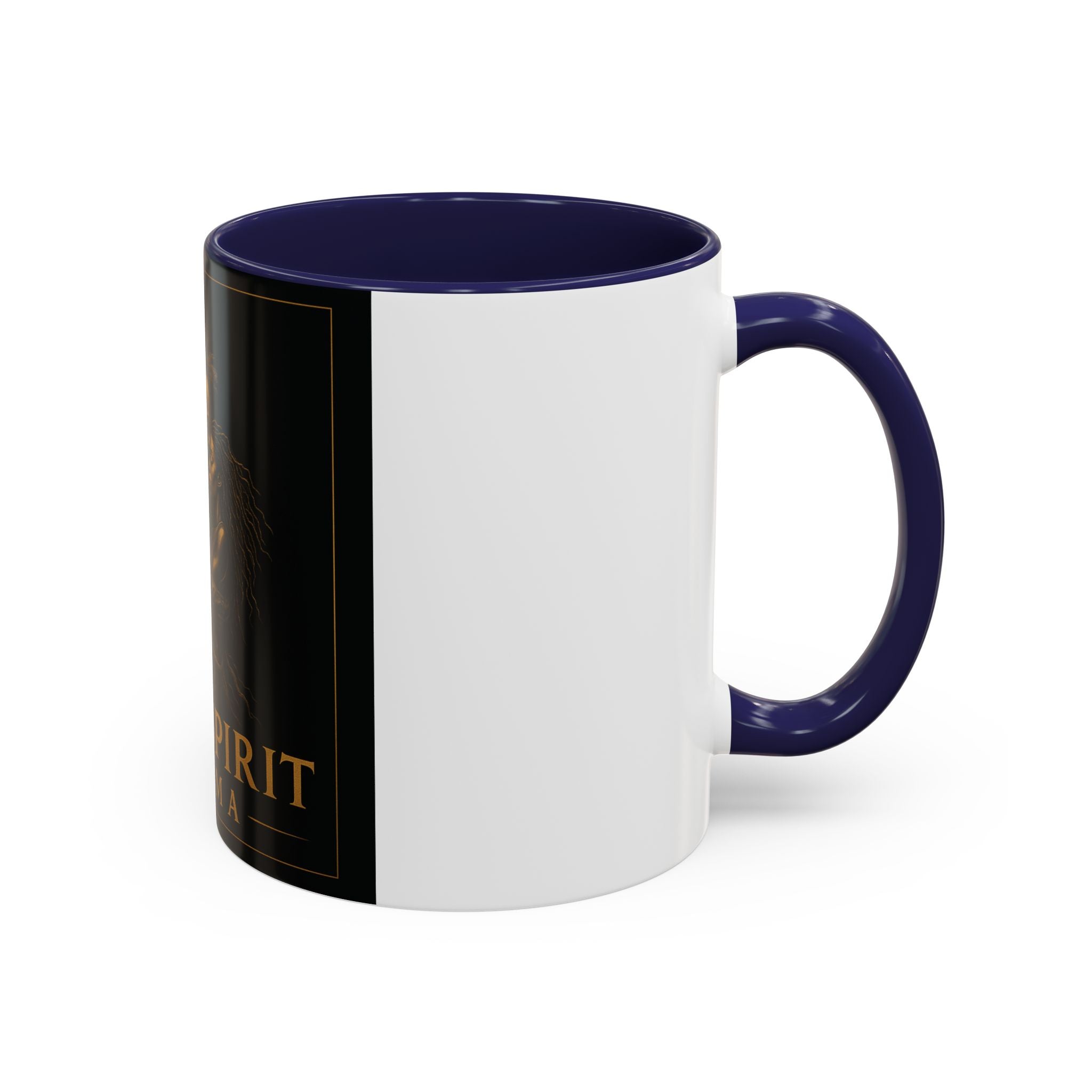 Black Spirit Cinema Accent Coffee Mug — Afrocentric Couple Art (11/15oz)