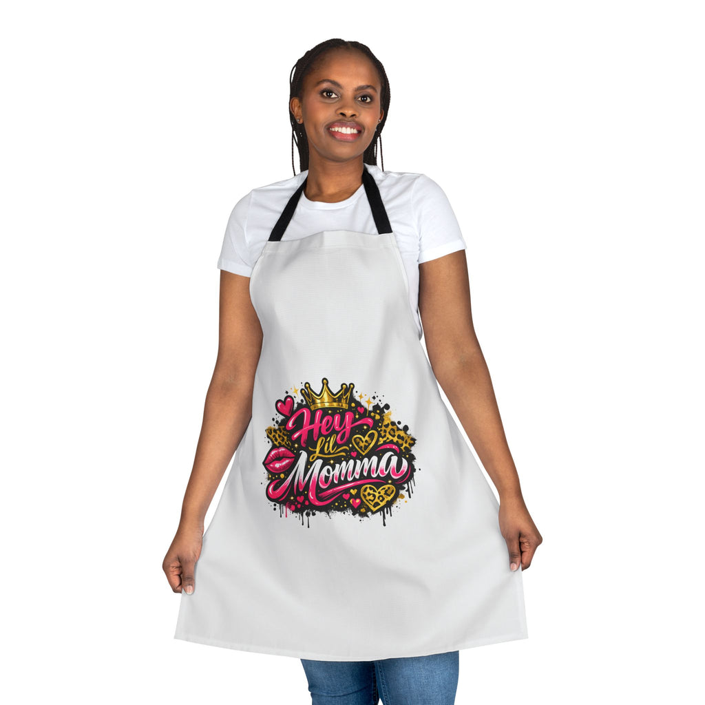Hey Lil' Momma Apron — Colorful Graffiti Kitchen Apron, Fun Gift for Moms & Cooks