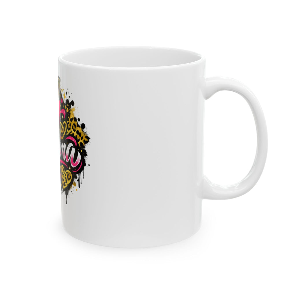 Hey Lil Momma Ceramic Mug — Stylish Leopard Print & Crown Coffee Cup (11oz/15oz)